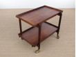 Mid-Century danish serving cart in Rio rosewood by Poul Hundevad