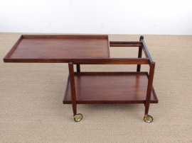 Mid-Century danish serving cart in Rio rosewood by Poul Hundevad
