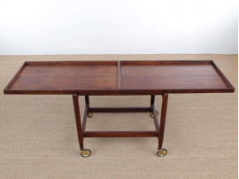 Mid-Century danish serving cart in Rio rosewood by Poul Hundevad