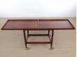 Mid-Century danish serving cart in Rio rosewood by Poul Hundevad