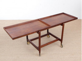 Mid-Century danish serving cart in Rio rosewood by Poul Hundevad