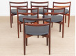 Mid-Century  modern scandinavian set of 6 rosewood chairs modele 61 by Harry Østergaard