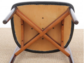 Suite de 6 chaises scandinaves en palissandre de Rio modèle 61