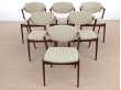 Suite de 6 chaises scandinaves en palissandre de Rio modèle 42