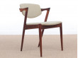 Mid-Century  modern scandinavian set of  6 Kai Kristiansen Rio rosewood chairs, model 42