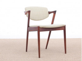 Mid-Century  modern scandinavian set of  6 Kai Kristiansen Rio rosewood chairs, model 42