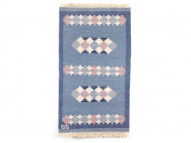 Tapis scandinave Rolakan en laine tissé main. Pièce unique vintage. 166 x 92 cm.