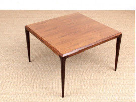 Mid-Century Modern Danish  square coffee table in Rio rosewood by Johannes Andersen