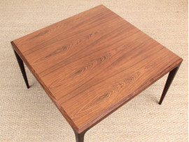 Mid-Century Modern Danish  square coffee table in Rio rosewood by Johannes Andersen