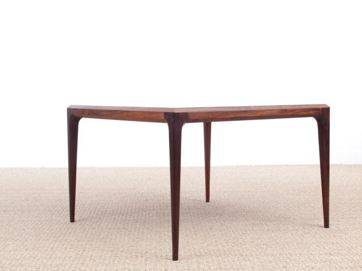 Mid-Century Modern Danish  square coffee table in Rio rosewood by Johannes Andersen