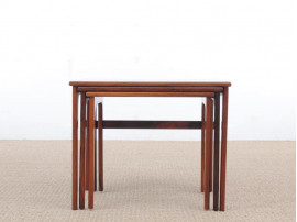 Mid-Century  modern scandinavian nesting tables in Rio rosewood