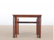 Mid-Century  modern scandinavian nesting tables in Rio rosewood