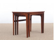 Mid-Century  modern scandinavian nesting tables in Rio rosewood