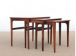 Mid-Century  modern scandinavian nesting tables in Rio rosewood