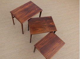 Mid-Century  modern scandinavian nesting tables in Rio rosewood