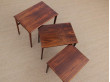 Mid-Century  modern scandinavian nesting tables in Rio rosewood