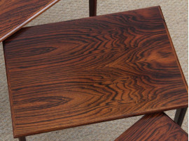 Mid-Century  modern scandinavian nesting tables in Rio rosewood