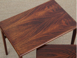 Mid-Century  modern scandinavian nesting tables in Rio rosewood