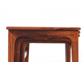 Mid-Century  modern scandinavian nesting tables in Rio rosewood