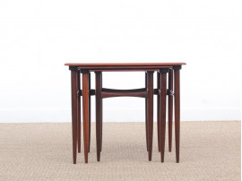 Mid-Century  modern scandinavian nesting tables in Rio rosewood by Poul Hundevad