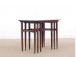 Mid-Century  modern scandinavian nesting tables in Rio rosewood by Poul Hundevad