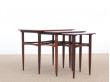 Mid-Century  modern scandinavian nesting tables in Rio rosewood by Poul Hundevad