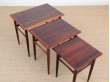 Mid-Century  modern scandinavian nesting tables in Rio rosewood by Poul Hundevad