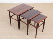 Mid-Century  modern scandinavian nesting tables in Rio rosewood by Poul Hundevad