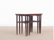 Mid-Century  modern scandinavian nesting tables in Rio rosewood by Poul Hundevad