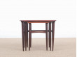 Mid-Century  modern scandinavian nesting tables in Rio rosewood by Poul Hundevad