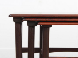 Mid-Century  modern scandinavian nesting tables in Rio rosewood by Poul Hundevad