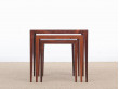 Mid-Century  modern scandinavian nesting tables in Rio rosewood by Severin Hansen