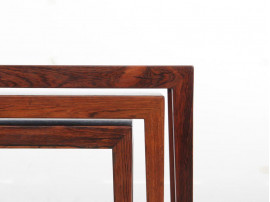 Mid-Century  modern scandinavian nesting tables in Rio rosewood by Severin Hansen