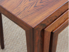 Mid-Century  modern scandinavian nesting tables in Rio rosewood by Severin Hansen