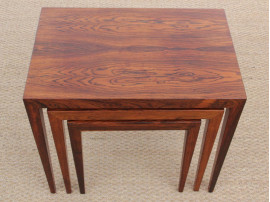 Mid-Century  modern scandinavian nesting tables in Rio rosewood by Severin Hansen