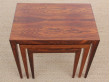 Mid-Century  modern scandinavian nesting tables in Rio rosewood by Severin Hansen