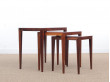 Mid-Century  modern scandinavian nesting tables in Rio rosewood by Severin Hansen