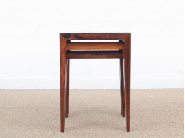 Mid-Century  modern scandinavian nesting tables in Rio rosewood by Severin Hansen