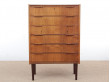 Commode ou semainier scandinave en palissandre de Rio