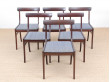 Suite de 6 chaises scandinaves en acajou modèle Rungstedlund