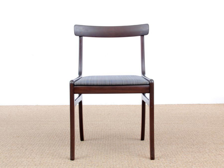 Mid-Century  modern scandinavian set of 6 dining chairs model Rungstedlund in mahogany by Ole Wanscher