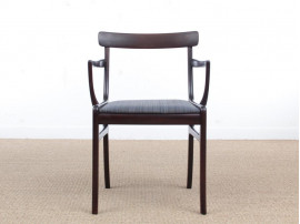 Mid-Century  modern scandinavian pait of 2 armchairs model Rungstedlund in mahogany by Ole Wanscher