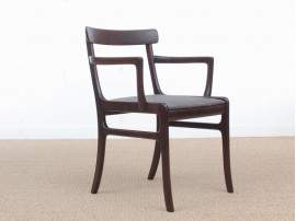 Mid-Century  modern scandinavian pait of 2 armchairs model Rungstedlund in mahogany by Ole Wanscher
