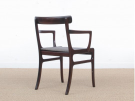 Mid-Century  modern scandinavian pait of 2 armchairs model Rungstedlund in mahogany by Ole Wanscher