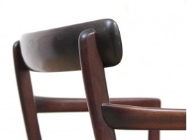 Mid-Century  modern scandinavian pait of 2 armchairs model Rungstedlund in mahogany by Ole Wanscher