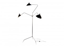 Standing lamp 3 arms by Serge Mouille, new edition