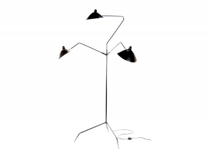 Standing lamp 3 arms by Serge Mouille, new edition