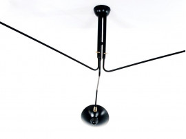 Ceiling lamp with 2 still arms or 3, 5 rotating arms by Serge Mouille, new edition