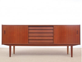 Mid-Century  modern scandinavian sideboard in teak by Nils Jonsson, model "Trio"