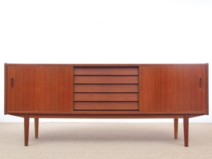 Mid-Century  modern scandinavian sideboard in teak by Nils Jonsson, model "Trio"